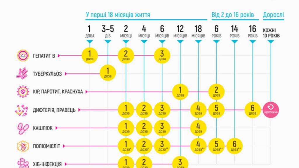 Вакцинація за Національним календарем щеплень