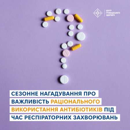 Сезонне нагадування про важливість раціонального використання антибіотиків під час респіраторних захворювань