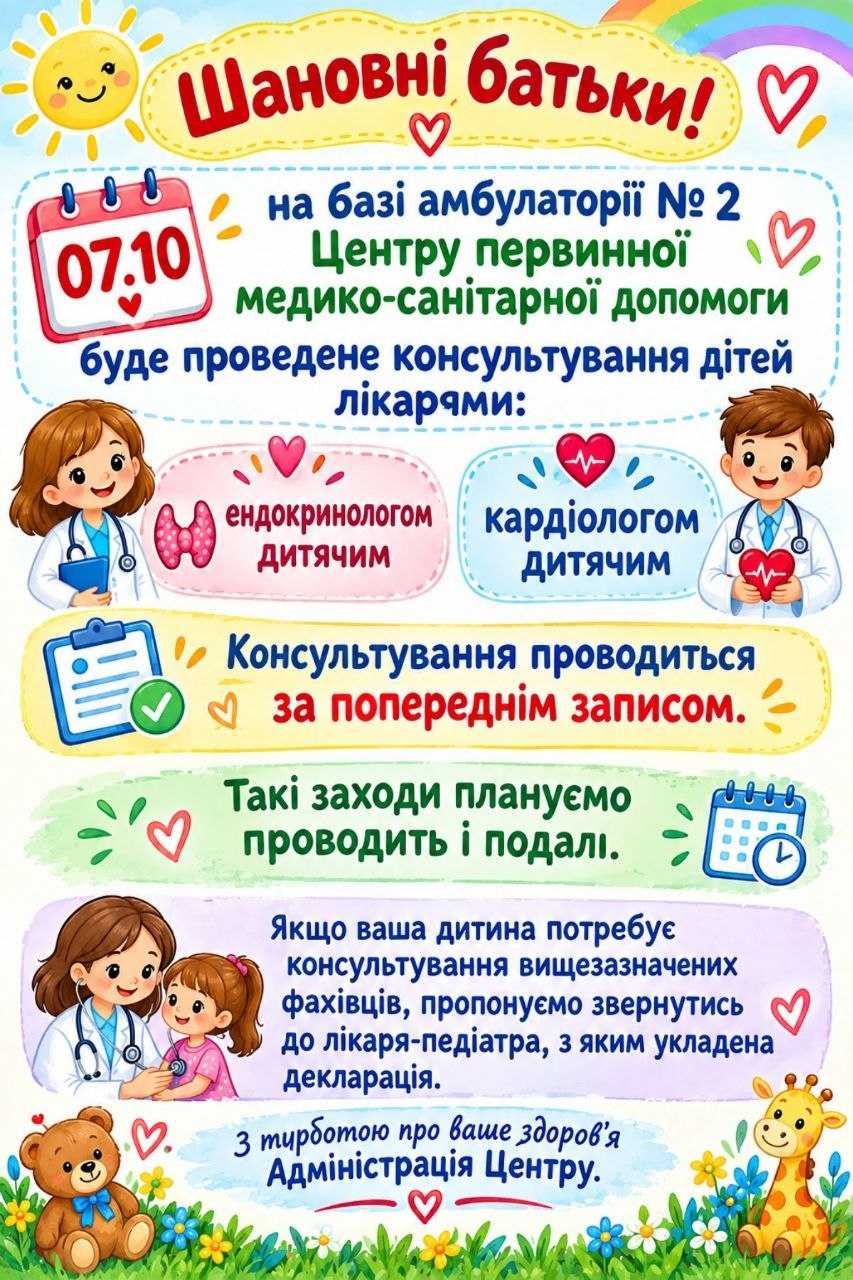 Шановні батьки!